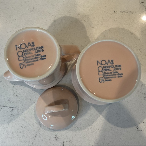 Studio Nova Neapolitan Opal Creamer & Sugar Set Japan Pale Pink & Blue Trim - Picture 6 of 11